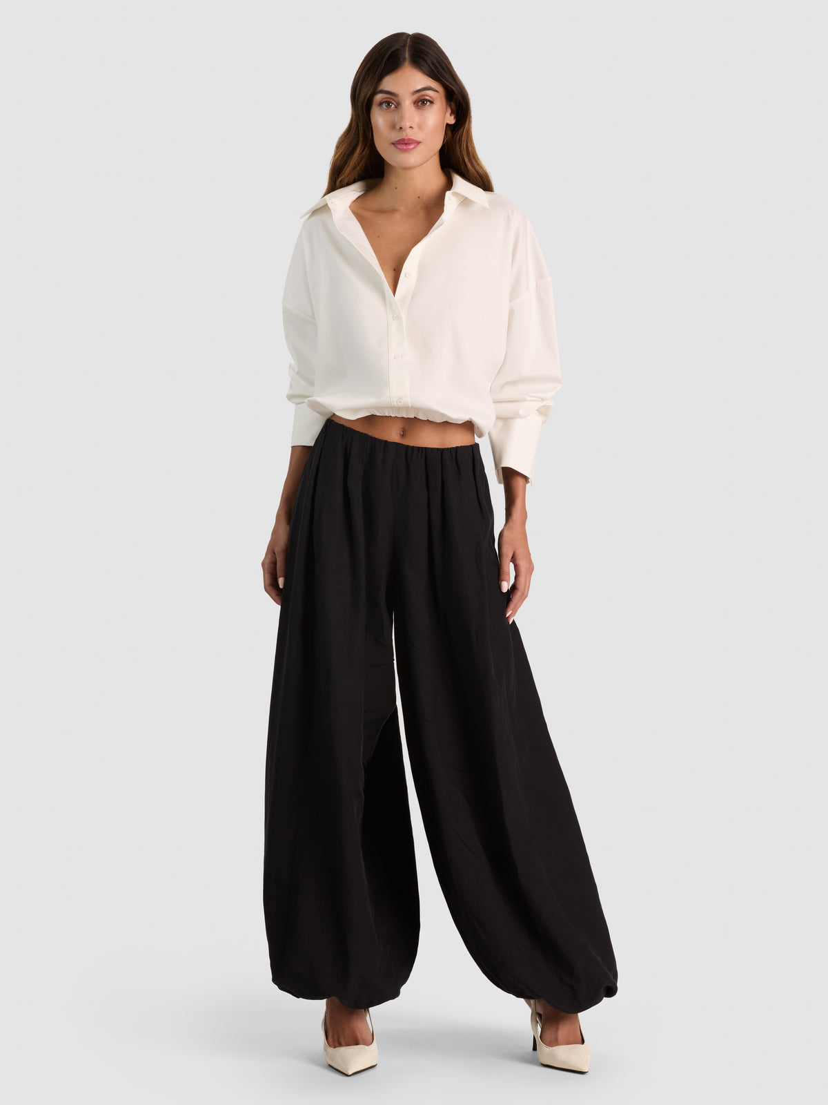 PANTALONE A SBLUFFO MILEY-Black-ALICE + OLIVIA