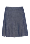 MARLO SKIRT W HIP YOKE-DARK INDIGO CHAMBRAY-ALICE + OLIVIA