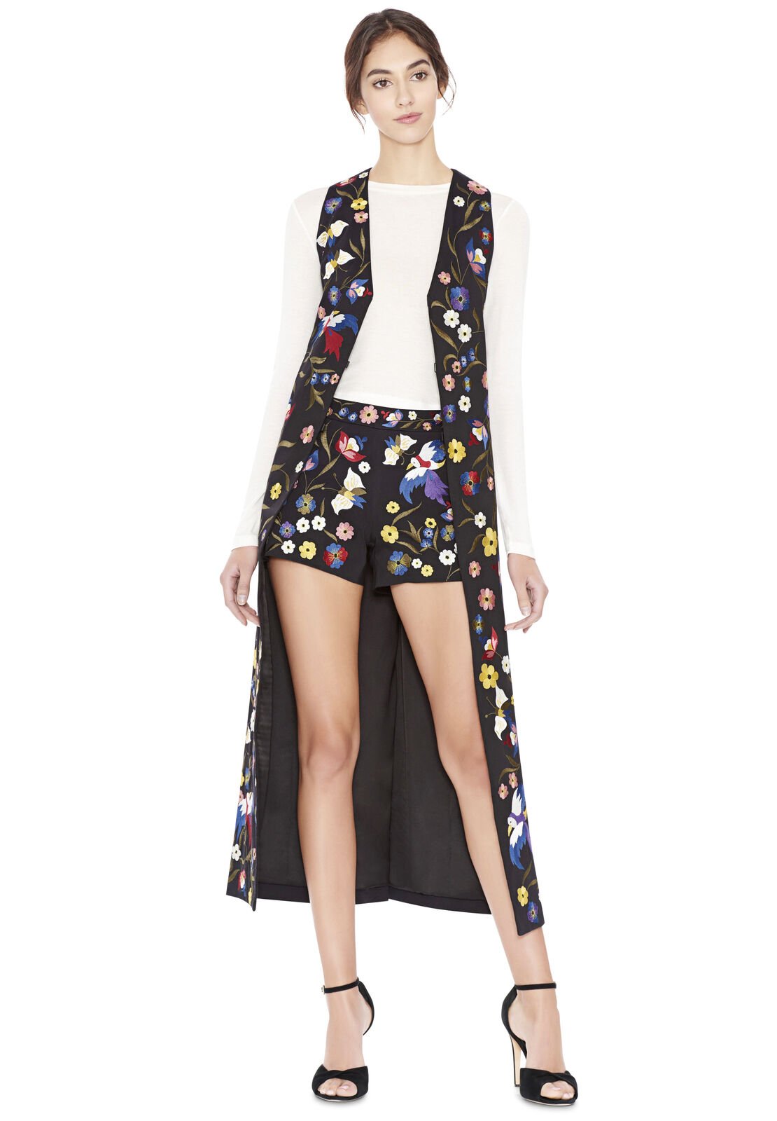 ANGELICA EMBR CLLRLSS LONG VST-BLACK MULTI-ALICE + OLIVIA