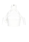 CABOT COLD SHLDR RUFFLE CRP TP-OFF WHITE-ALICE + OLIVIA