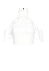 CABOT COLD SHLDR RUFFLE CRP TP-OFF WHITE-ALICE + OLIVIA