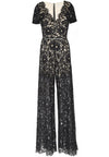 MARIAM SS V NK JUMPSUIT-BLACK/SESAME-ALICE + OLIVIA
