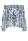 VIOLA TOP A SPALLE SCOPERTE SMOCKATO-ALICE + OLIVIA