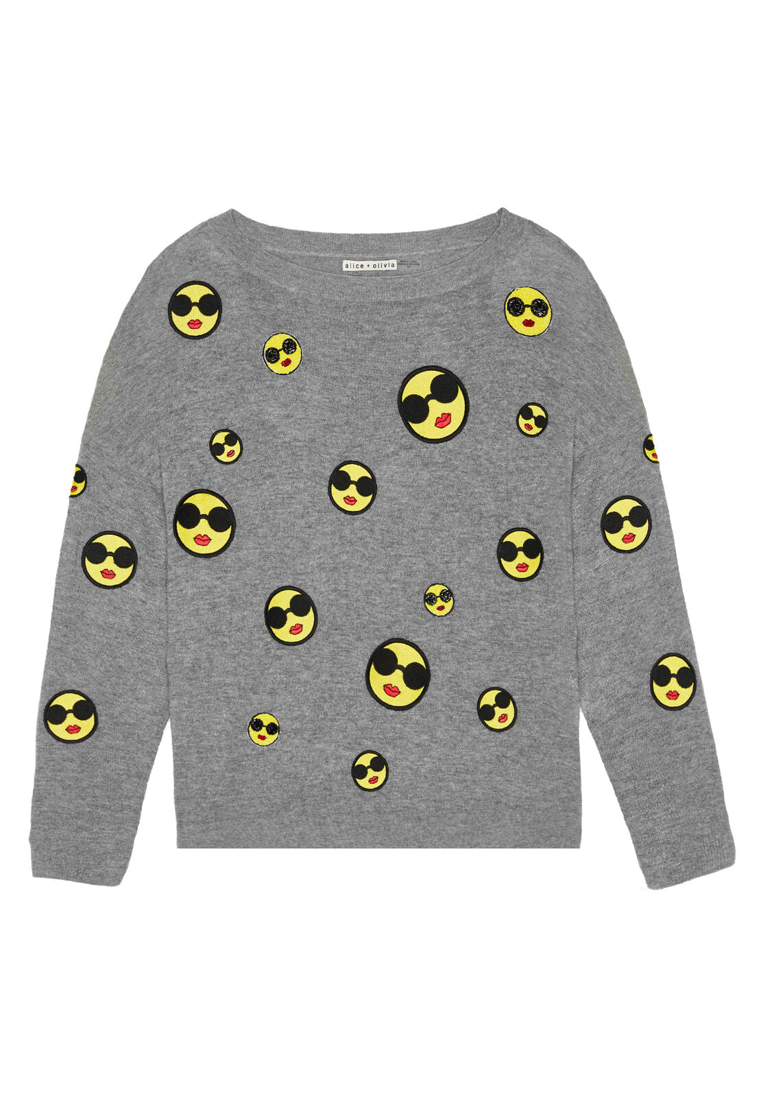 BAO STACE EMOJI BTWNG PULLOVER-MEDIUM GREY/MULTI-ALICE + OLIVIA