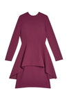 LINNEA CREW NK PEPLUM DRESS-MERLOT-ALICE + OLIVIA