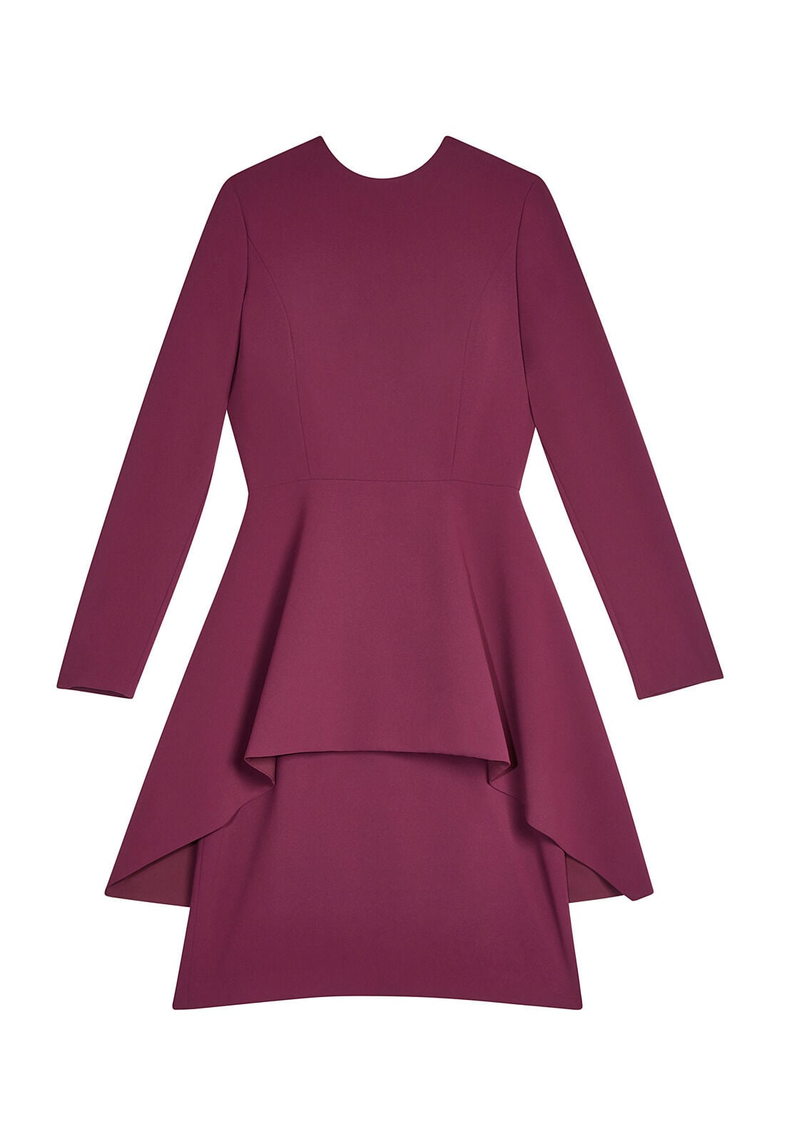 LINNEA CREW NK PEPLUM DRESS-MERLOT-ALICE + OLIVIA