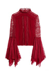 IVY HANDKERCHIEF SLV TOP-BORDEAUX-ALICE + OLIVIA