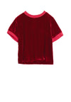 PIERA RIB TRIM SHORT TEE-DEEP RUBY-ALICE + OLIVIA