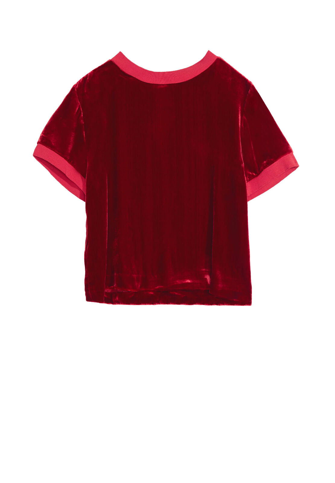 PIERA RIB TRIM SHORT TEE-DEEP RUBY-ALICE + OLIVIA