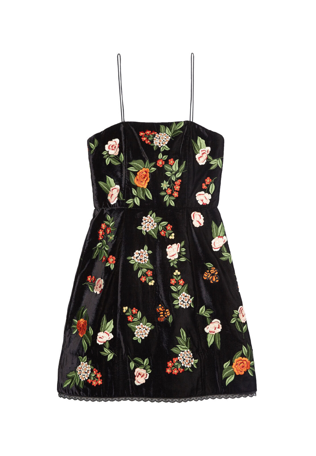 LAUNA ROBE BRODÉE À BRETELLES STRUCTURÉE CLOCHE DS-ALICE + OLIVIA