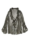 ELLIOT LS RUFFLE BLOUSE-GOLD/BLACK-ALICE + OLIVIA