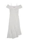 JOSIE OFF SHLDR RFFLE WRAP DRS-OFF WHITE-ALICE + OLIVIA