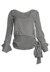 ALBA CROSS FRNT TIE WAIST BLS-MINI STRIPE-OFF WHITE-ALICE + OLIVIA