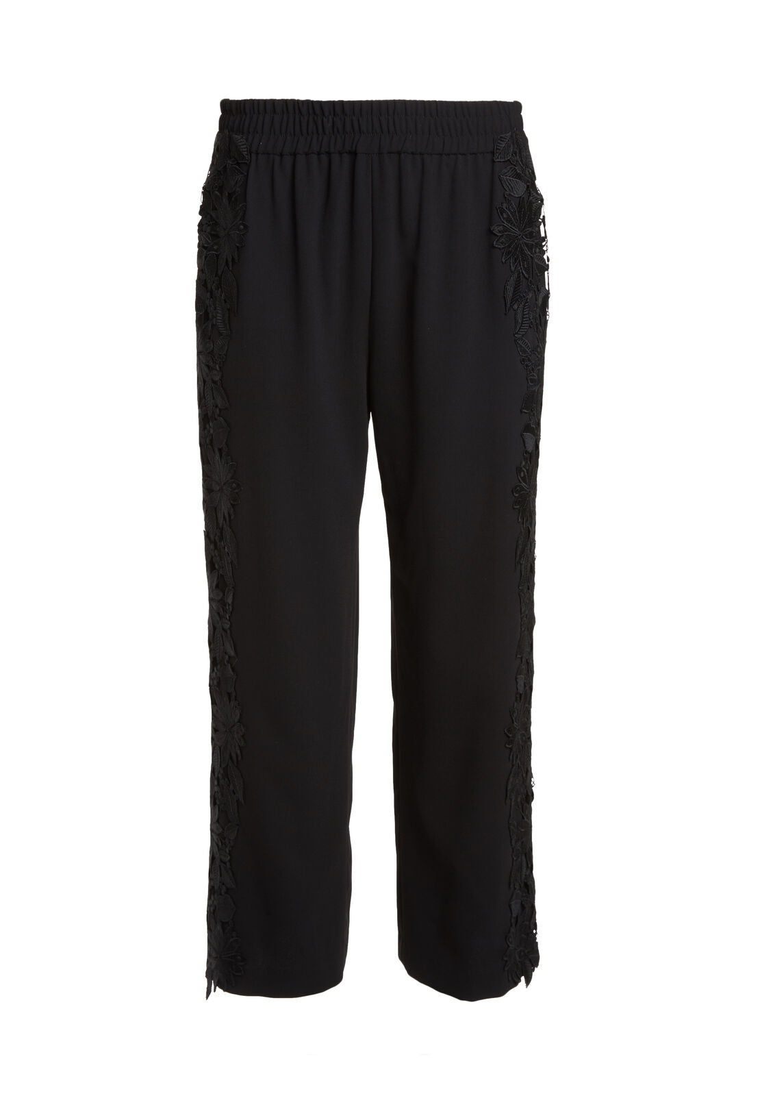 BENNY SIDE CUT OUT CROPPED PNT-Black-ALICE + OLIVIA