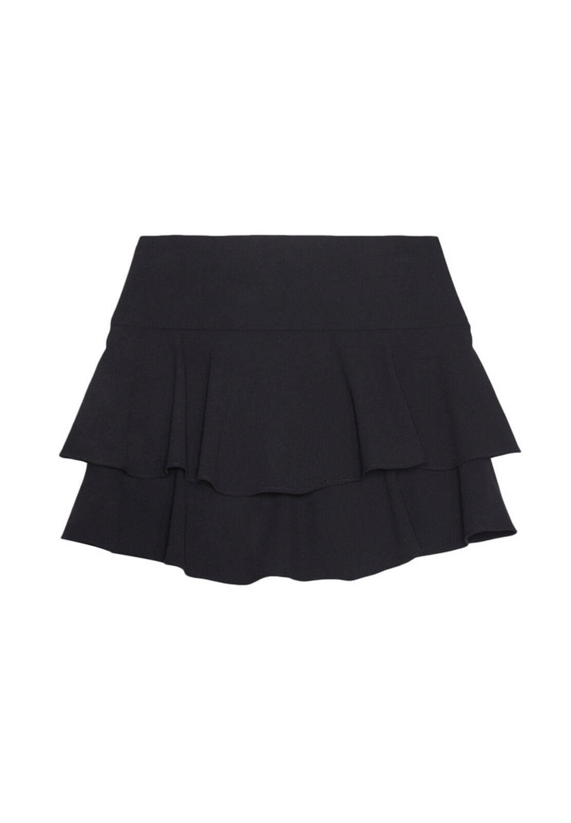 PALOMA RUFFLE SKORT-Black-ALICE + OLIVIA
