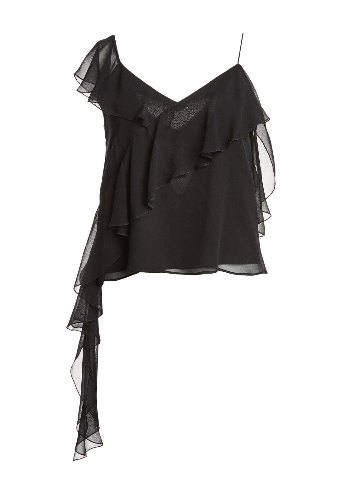 PAULINA ASYMM RUFFLE TANK