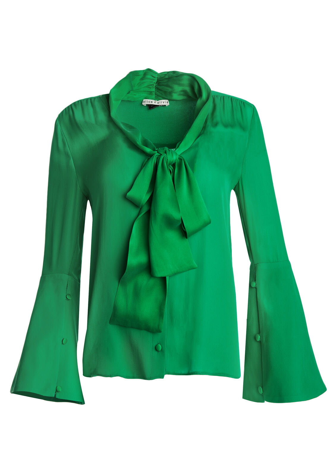 MERIDETH SLT SLV TIE NK BTNDWN-ALICE + OLIVIA