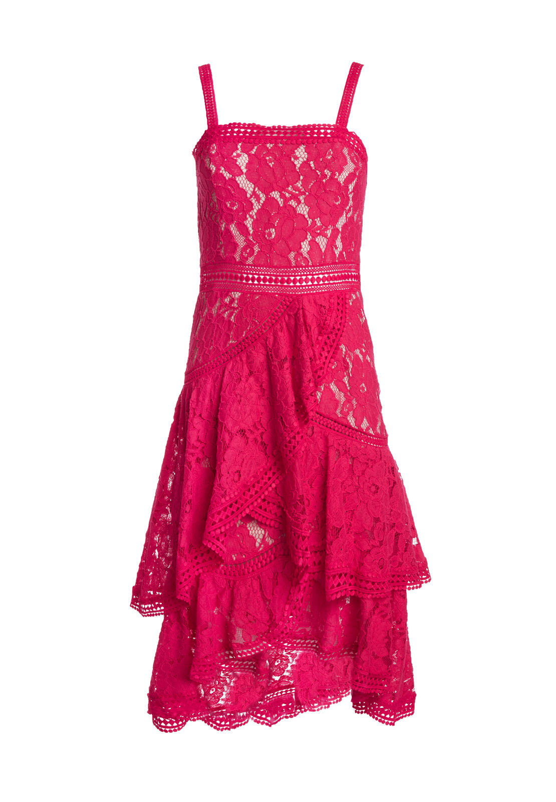 ROBE MI-LONGUE ASYMÉTRIQUE EN DENTELLE ANGELITA CMB-ALICE + OLIVIA