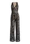 CHELS DEEP V JUMPSUIT-BLACK/NUDE-ALICE + OLIVIA
