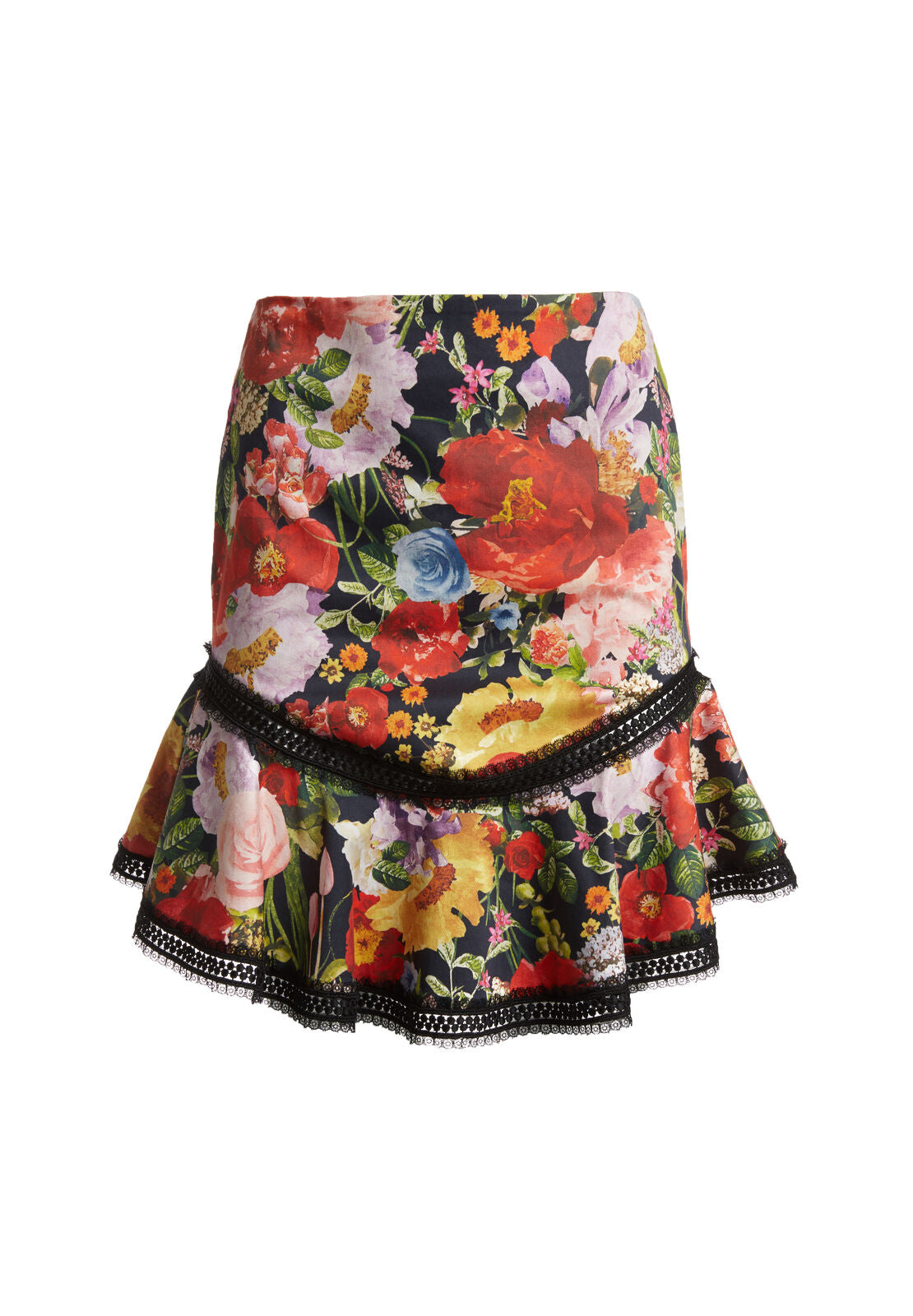 ERIKO CURVED HEM FIT FLARE SKT-BLOOMING GARDEN-ALICE + OLIVIA