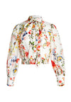 ISSA TIE FRNT BTN DOWN-FLORAL SOIREE-SOFT WHITE-ALICE + OLIVIA