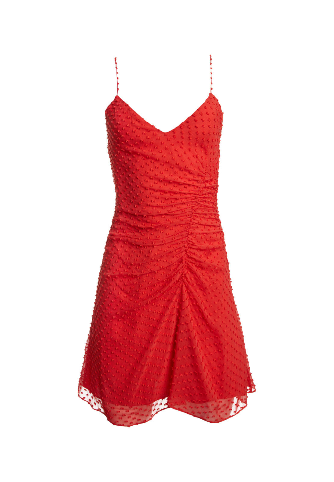 DARIA RUCHED FLARE DRESS-PERFECT POPPY-ALICE + OLIVIA