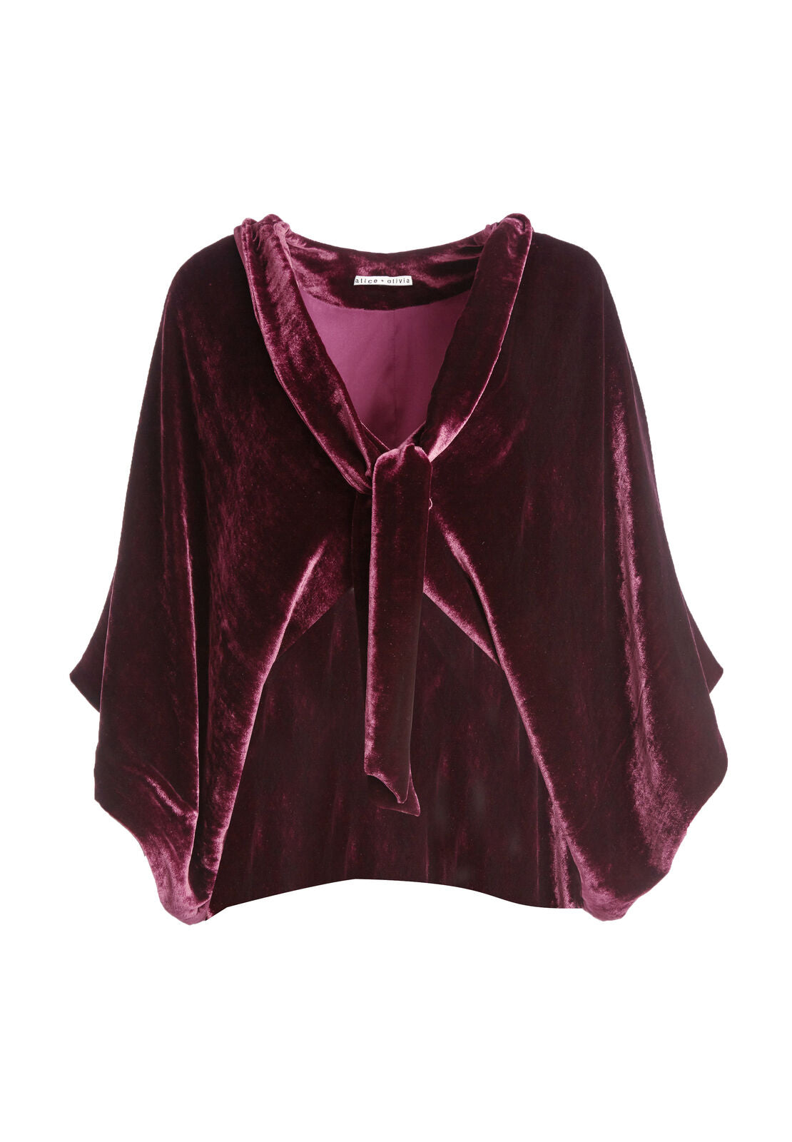 DONNIE WIDE SLEEVE CROPPED JACKET-WINE-ALICE + OLIVIA
