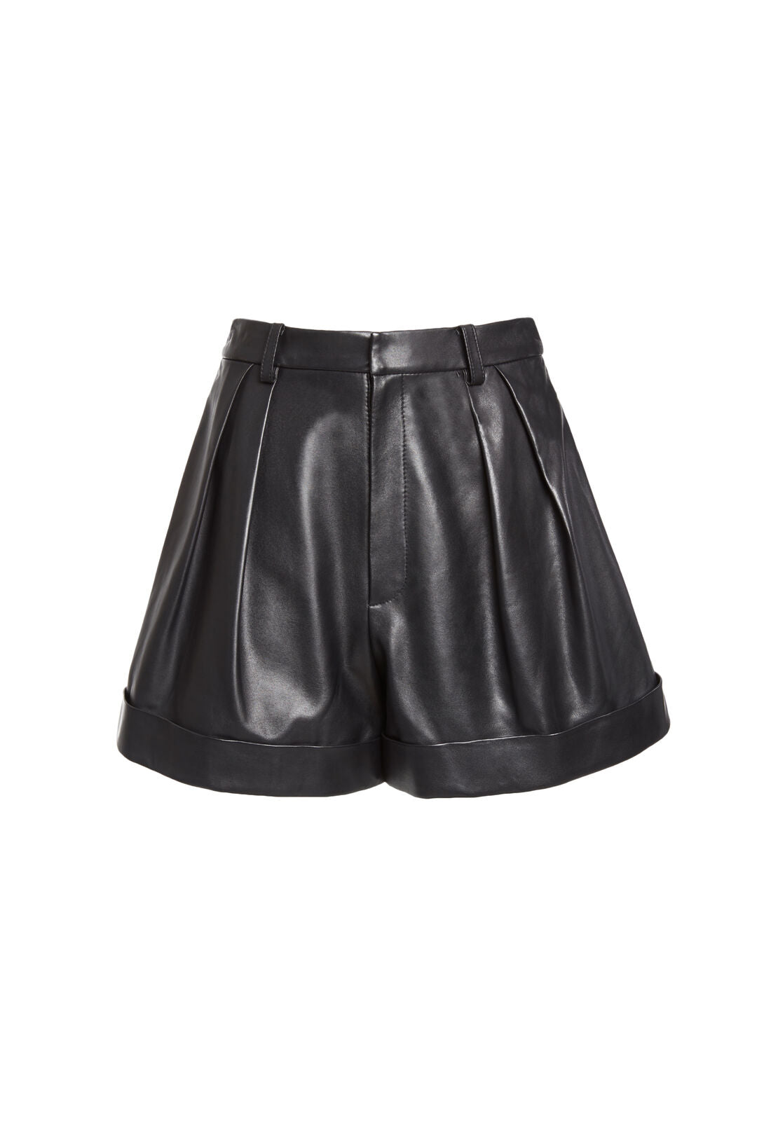 SHORTS CONRY IN PELLE CON POLSINI A PIEGHE-ALICE + OLIVIA