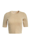 CIARA CREW NK SS CROPPED PLLVR-GOLD METALLIC-ALICE + OLIVIA
