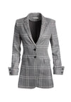 PAULENE FRENCH CUFF LNG BLZER-GREY/ BLACK-ALICE + OLIVIA
