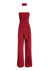 LATONYA RFFLED BUSTIER JMPSUIT-BORDEAUX-ALICE + OLIVIA
