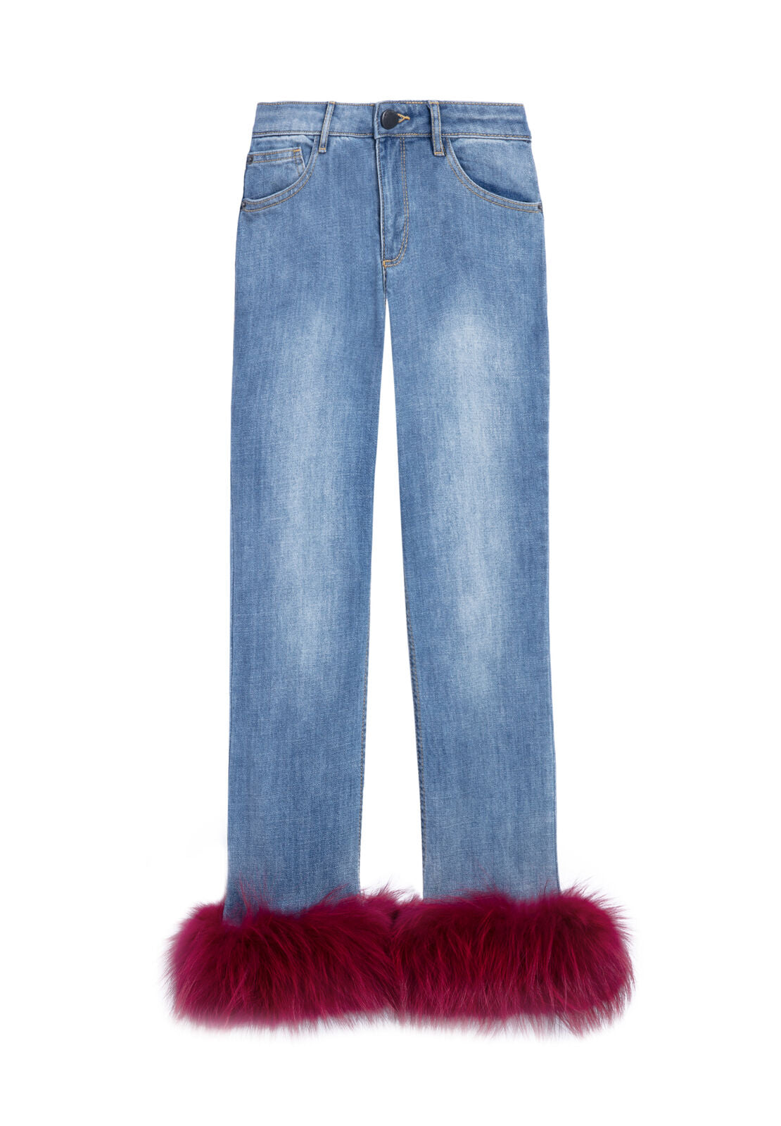 JEAN TASHA À BORDURE EN FAUSSE FOURRURE COURTE-ALICE + OLIVIA