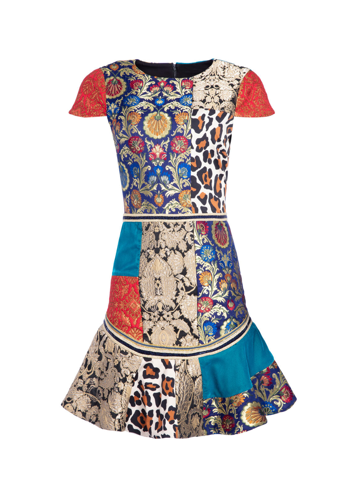 RAPUNZEL PATCHWORK MINI DRESS-MULTI-ALICE + OLIVIA