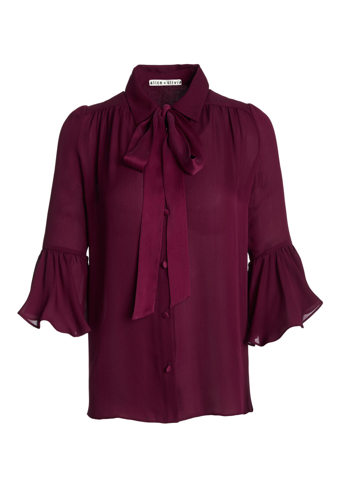 HAUT MAXIMA À MANCHES VOLANTES ET COL LAVALLIÈRE BOUTONNÉ-ALICE + OLIVIA