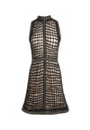 Robe Carlotta à col montant en similicuir-ALICE + OLIVIA