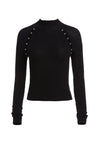 JENNIFER MCKNK RGLN SLT PLLOVR-BLACK/SILVER-ALICE + OLIVIA
