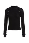 JENNIFER MCKNK RGLN SLT PLLOVR-BLACK/SILVER-ALICE + OLIVIA