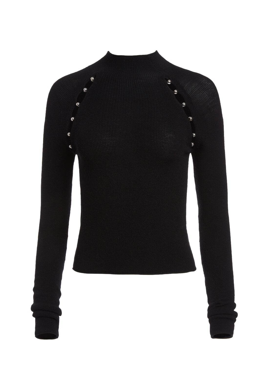 JENNIFER MCKNK RGLN SLT PLLOVR-BLACK/SILVER-ALICE + OLIVIA