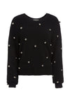 GLEESON METAL BALL LS PULLOVER-BLACK/SILVER-ALICE + OLIVIA