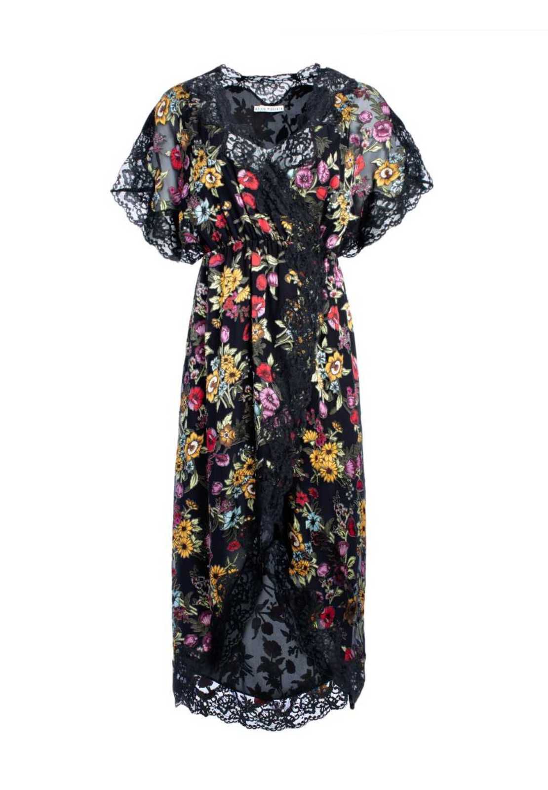 ADELE CLEAN WAIST WRAP DRESS-WESTERN FLORAL BLACK-ALICE + OLIVIA