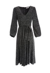COCO PLUNGING METALLIC MIDI DRESS-BLACK/SILVER-ALICE + OLIVIA