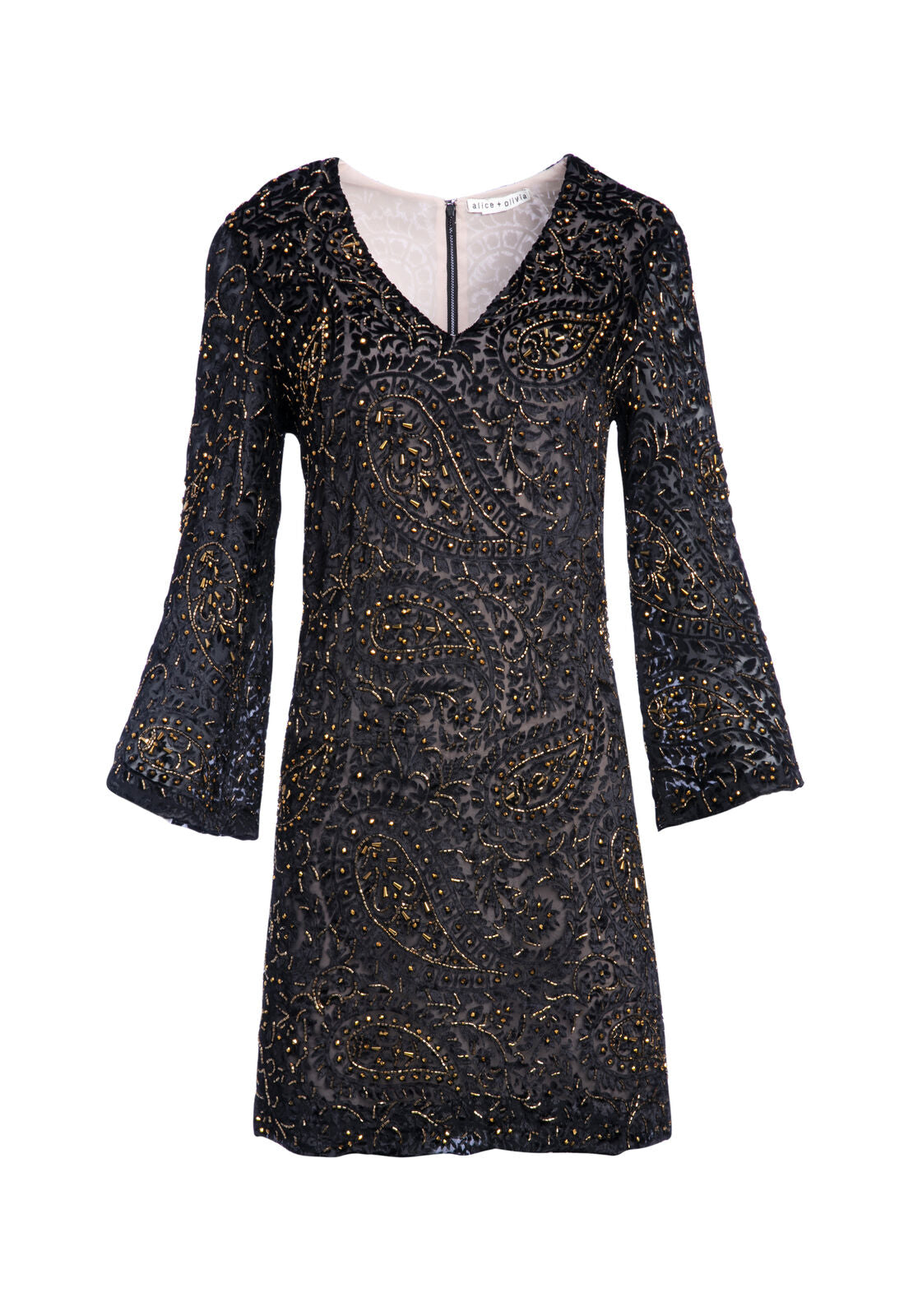 ROBE RISKA PERLÉE À MANCHES LONGUES-ALICE + OLIVIA
