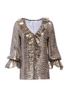 ELLIOT RUFFLE BLOUSE-BLACK/SILVER/GOLD-ALICE + OLIVIA