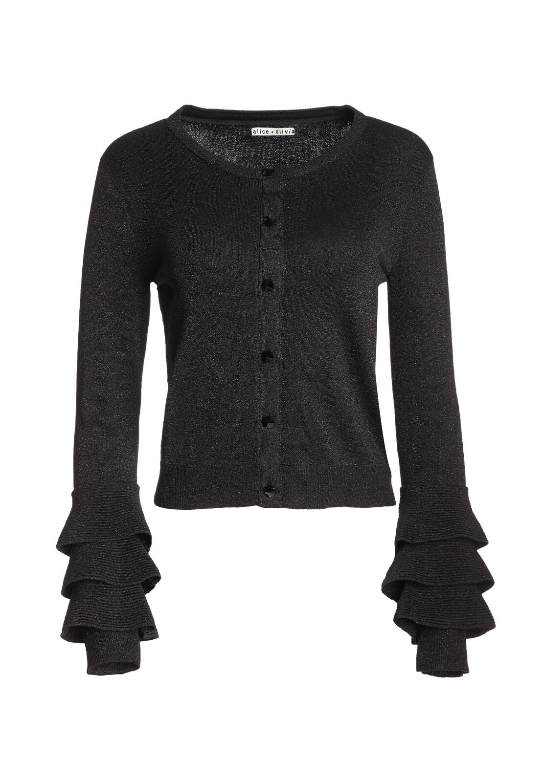 RUTHY CARDIGAN-BLACK METALLIC-ALICE + OLIVIA