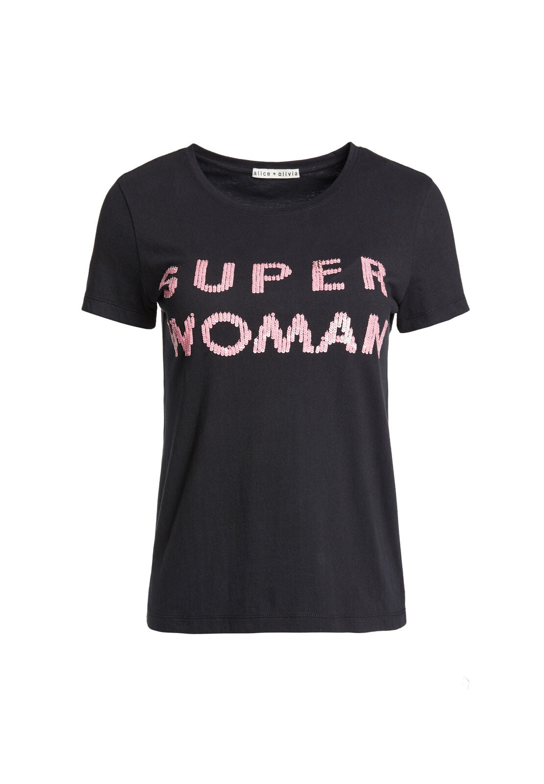 RYLYN SEQUIN SUPER WOMAN TOP-BLACK/ROSE-ALICE + OLIVIA