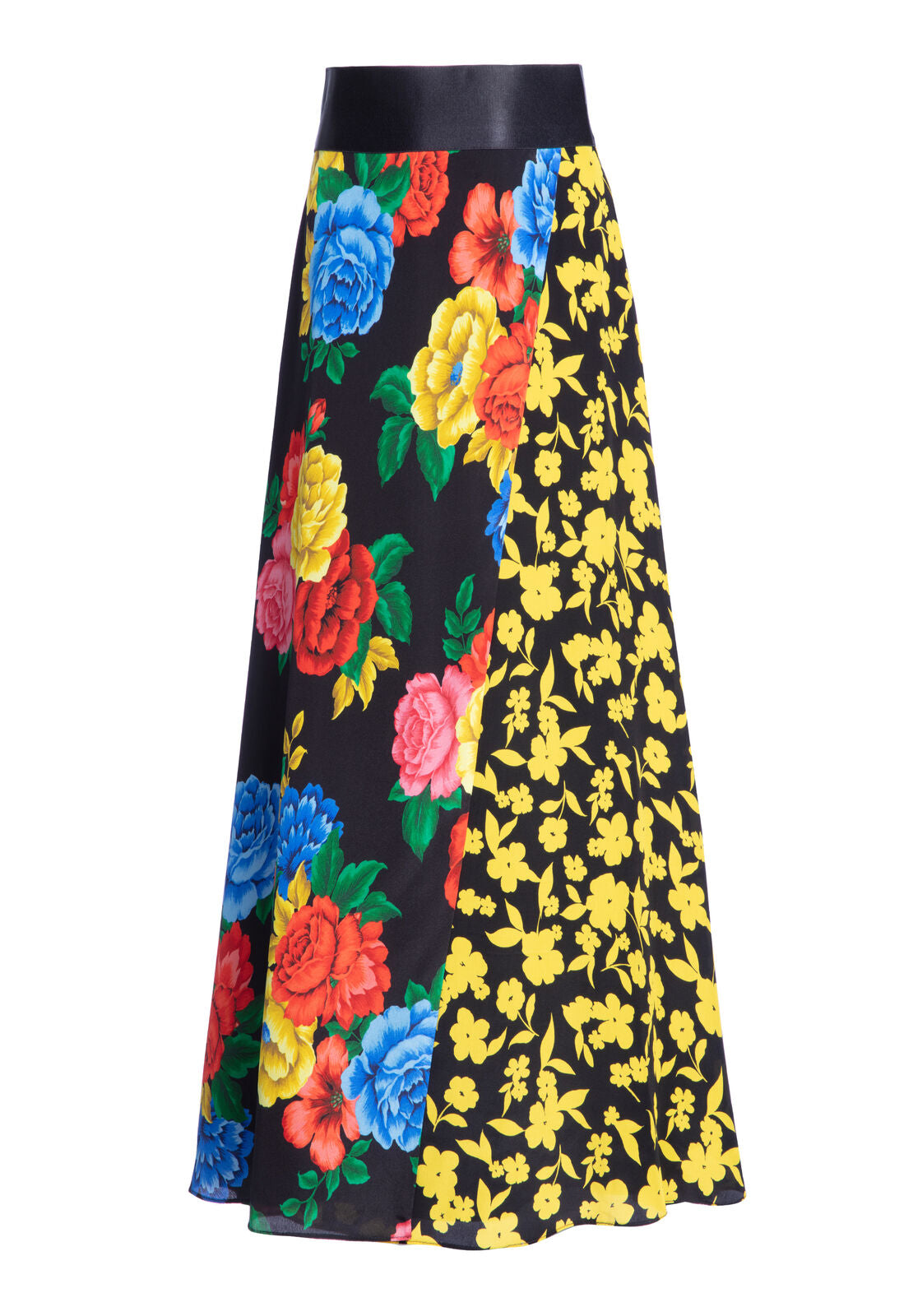 NANETTE MOCK WRAP MIDI SKIRT-CAMELLIA BOUQUET BLK/MULTI-ALICE + OLIVIA