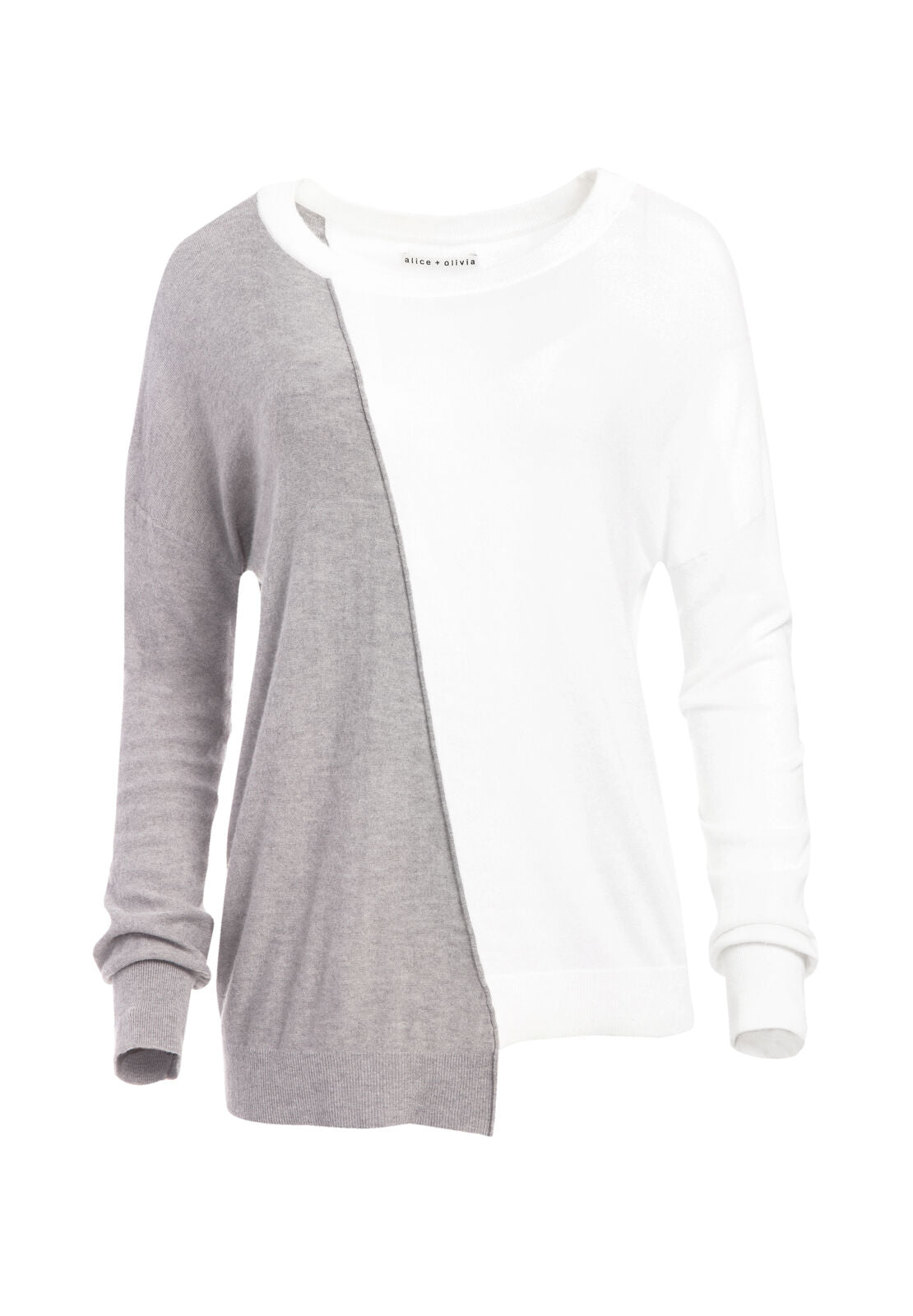 LIVIA COLORBLOCK PULLOVER-SOFT WHITE/LT GREY-ALICE + OLIVIA