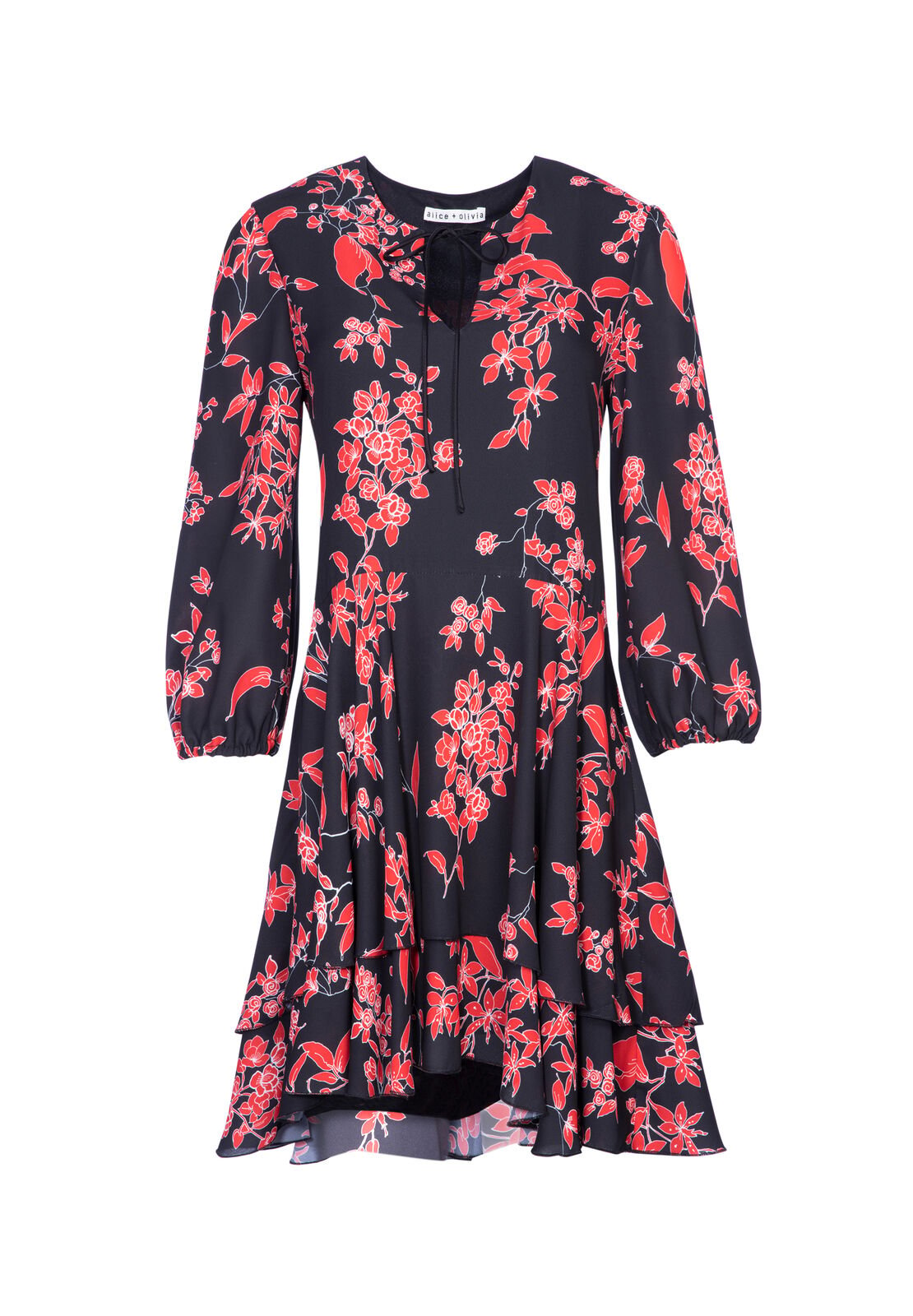 MOORE BLSON SLV LYRNG TNIC DRE-ALICE + OLIVIA