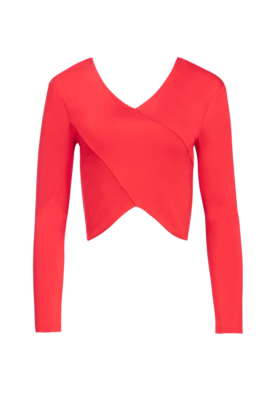 INES DEEP V CROP TOP-CHERRY-ALICE + OLIVIA