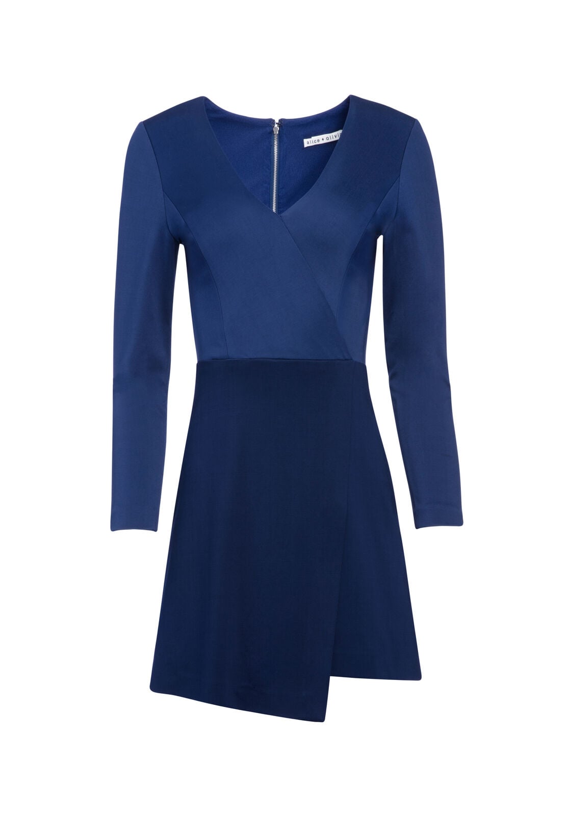 EVETTE V-NECK MINI DRESS-SAPPHIRE-ALICE + OLIVIA